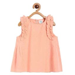 MINIKLUB Kids Peach Cotton Regular Fit Top-picture-34
