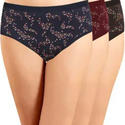 IN CARE Navy & Maroon Cotton Printed Hipster Panties - Pack Of 3-image-37