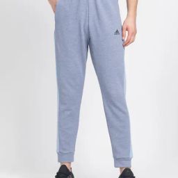 adidas Blue Melange Regular Fit Sports Joggers-image-29