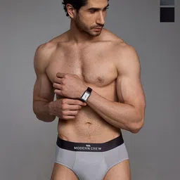 MODERN CREW Pack Of 3 Printed Details Basic Briefs MC3-B-002-CL-JB-TG-QR-21