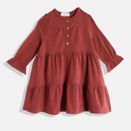 METRO KIDS COMPANY Girls Solid Bishop Sleeve A-Line Dress-image-53