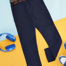 Pantaloons Junior Navy Cotton Regular Fit Trousers-image-59