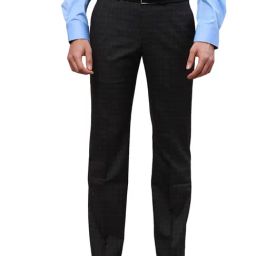 Park Avenue Black Regular Fit Checks Trousers-image-56