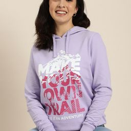 HERE&NOW Pure Cotton Printed Hooded Sweatshirt-33