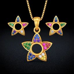 Joyalukkas Gold 22K Colorful Cascade Navratna Sets for Women-image-28
