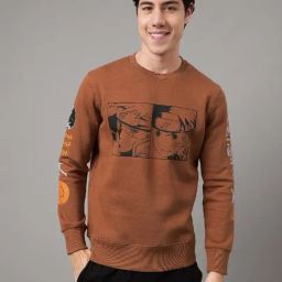 Free Authority Brown Regular Fit Naruto Printed Sweatshirt-picture-30
