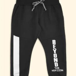 Pantaloons Baby Kids Black & White Cotton Printed Trackpants-image-70