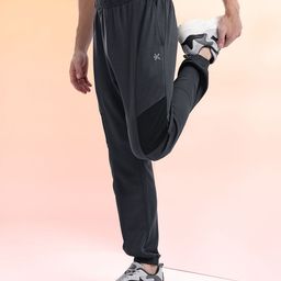 HRX by Hrithik Roshan Men Colorblocked Detail Mid-Rise Rapid Dry Training Joggers-picture-1