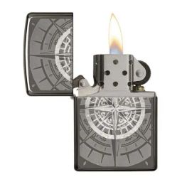 Zippo Dark Grey Compass Brass Pocket Lighter-33