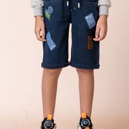 AFLASH Boys High-Rise Denim Denim Shorts-37