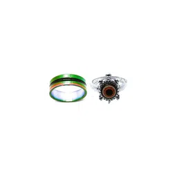 Dynamic Retail Global Set of 2 Rings for Men & Women, Multicolor-Red Alloy Ring ()-image-85