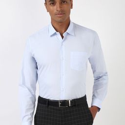 Peter England Men Spread Collar Solid Polycotton Formal Shirt-picture-45