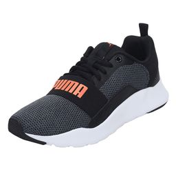 PUMA Lace Up Sports Shoes - Black & Firecracker Orange-image-6