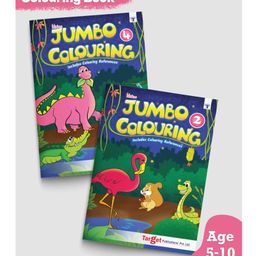 Jumbo Colouring Books Level 2 and 4 Set of 2 - English-17