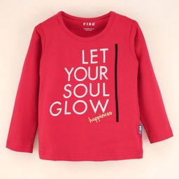 Fido Full Sleeves Top Text Print - Red-image-92