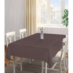 Arrabi Brown Stripes TC Cotton Blend 6 SEATER Table Cover ARTC-1189-Brown-S-image-99
