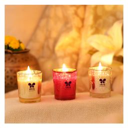 Iris Homefragrances Fragranced shot Glass candle- Pack of 3- Damask Rose, Cool Blue, Mango Sorbet-11