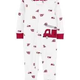 Carter's Knit Full Sleeves Sleep Suit With Vehicle Print - White-image-83
