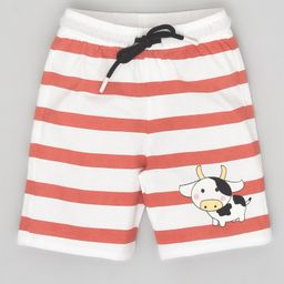 YOUMAA Cotton Knit Cow Printed Shorts - Red-image-42