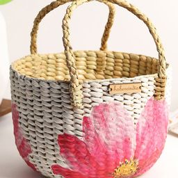 HABEREINDIA Seagrass Fruit Basket | Round Hamper Basket | Serving Basket - Multi-image-76