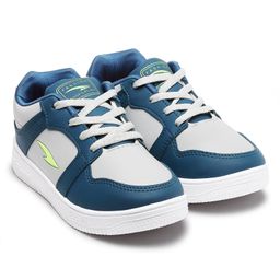 Asian Brand Logo Detailed Colour Blocked Sneakers - Grey & Blue-picture-13