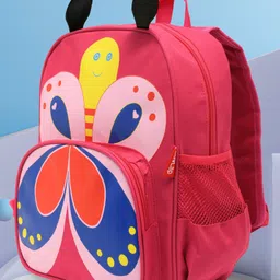 Luv Lap Backpack With Butterfly Print Pink - Height 12.2 Inches-picture-29
