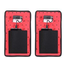 prettykrafts Black & Red 2 Pieces Printed Reusable Mobile Carrying Bag Organisers-17
