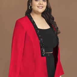 wild U Front Open Plus Size Sequin Blazer image 2