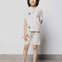 FAYEZFASHION Boys Embroidered Pure Cotton Shirt With Shorts-image-23