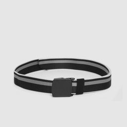 HIGHLANDER Men Black & Grey Striped Belt-image-8