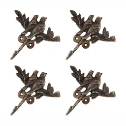 IndianShelf Brown 4 Piece Brass Birds Key Holder Hangers-15