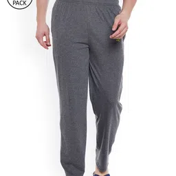 VIMAL Men Pack of 2 Charcoal Grey Solid Lounge Pants-image-91