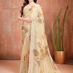 Garden Vareli Floral Printed Pure Chiffon Saree-picture-23
