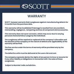 SCOTT Unisex Rectangle Sunglasses with UV Protected Lens 8903232281068 image 3