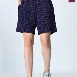 BAESD Women Printed High-Rise Shorts-image-49