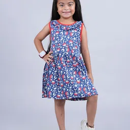 KiddoPanti Floral Print Fit & Flare Dress-image-10