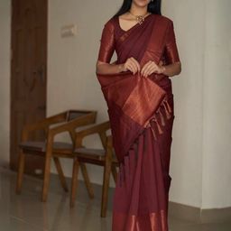 VILLE FASHION Zari Border Banarasi Saree-image-96