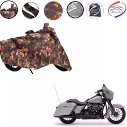Auto Pearl Polyester Waterproof Two Wheeler Cover for Harley Davidson Road Glide (Jungle Print)-image-53