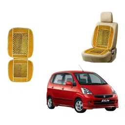 Auto Pearl Polyester, Cotton Front Vehicle Seating Pad Beige for Maruti Suzuki Zen Estilo-24