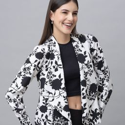 PURYS Floral Printed Open Front Shrug image 4
