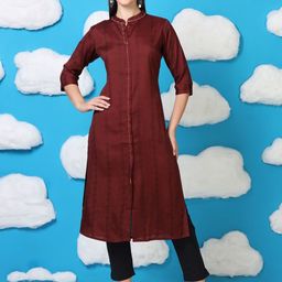 neonari Women Geometric Printed Mandarin Collar Cotton Thread Work Kurta-image-42
