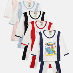 MANZON Kids Pack of 5 Tropical Print T-shirts with Pyjamas-14