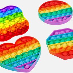 Toyshine Pack of 4- Circle, Square, Octagon and Curve Square - Fidget Popping Sounds Toy, BPA Free Silicone, Push Bubbles Toy for Autism Stress Reliever, Sensory Toy Pop It Toys image 4