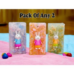 THE LITTLE LOOKERS Handmade Rabbit Shaped Organic Soap Pack of 2 - 100 gm-image-45