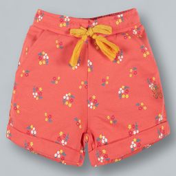 Plum Tree Knee Length Floral Printed Shorts - Coral-image-55