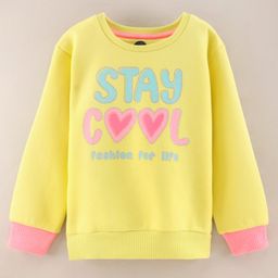 Vitamins Full Sleeves Fleece Sweatshirt Text Print - Yellow-image-86