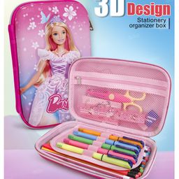 Fiddlerz Pencil Case Pen Pouch Holder Bag Stationery Box Large Storage Pencil Pouch for Girls School Supplies Stationary Organizer - Pack of 1-14