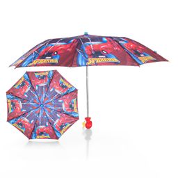John's Umbrella  Spiderman Print 2 Fold Straight Umbrella with  Whistle - Multicolor-16