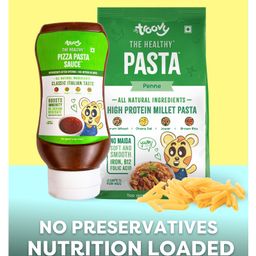 Troovy High Protein Millet Penne Pasta with Pizza Pasta sauce | Protein & Iron rich | No Maida | All natural ingredients | No Preservatives | No Junk | Slow dried | High Fiber-picture-28