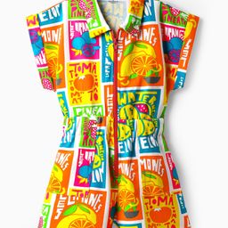 OLLINGTON ST. Cotton Knit Tropical Theme Printed Half Sleeves Shorts Jumpsuit - Multicolor-image-31